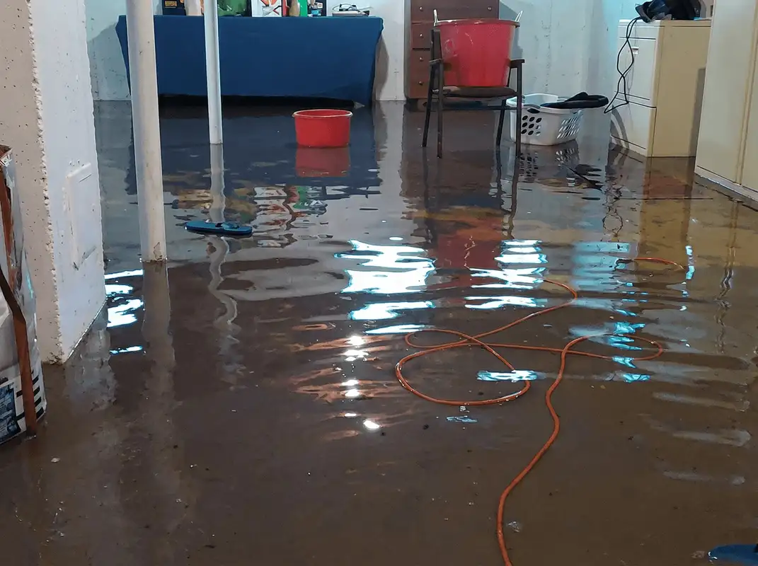 Basement with boiler, cabinets and washing machine completely flooded in Jacksonville, FL